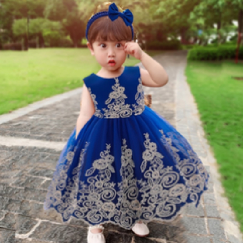 Baige New Lace Frock Kids Party Wear 0-6-летняя девушка для вечеринки по случаю дня рождения на день рождения.