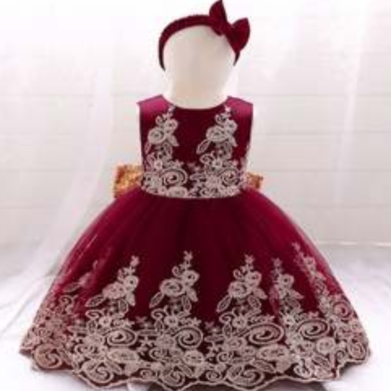 Baige New Lace Frock Kids Party Wear 0-6-летняя девушка для вечеринки по случаю дня рождения на день рождения.