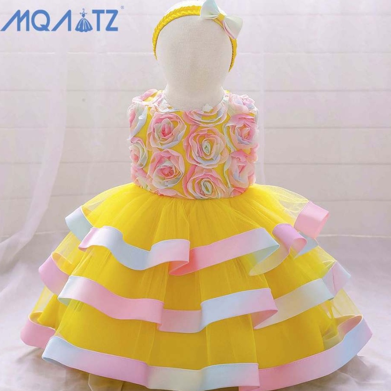 Baige горячая распродажа детская детская одежда для девочки Plain Boutique Dutu Dress Girls Ruffle Party Платье