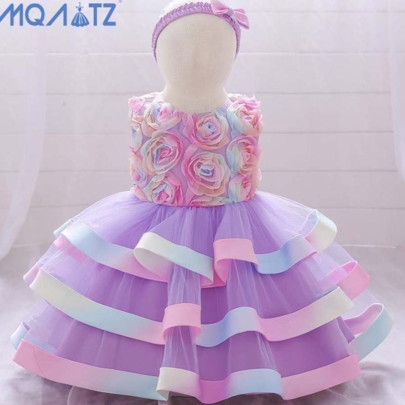 Baige горячая распродажа детская детская одежда для девочки Plain Boutique Dutu Dress Girls Ruffle Party Платье