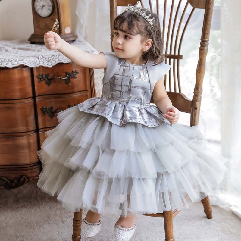 Baige Children Promange Dritetding Drentle Front Pranting Captism Princess Dress First Party Plouffy Tutu платье