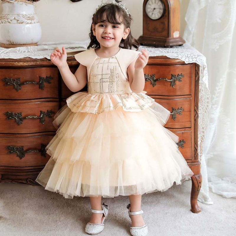 Baige Children Promange Dritetding Drentle Front Pranting Captism Princess Dress First Party Plouffy Tutu платье