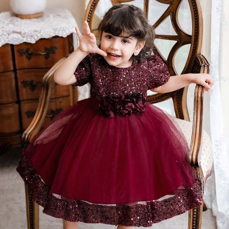 BAIGE производитель Summer Kids Party Princess Frock Sequined Baby Wedding Frock