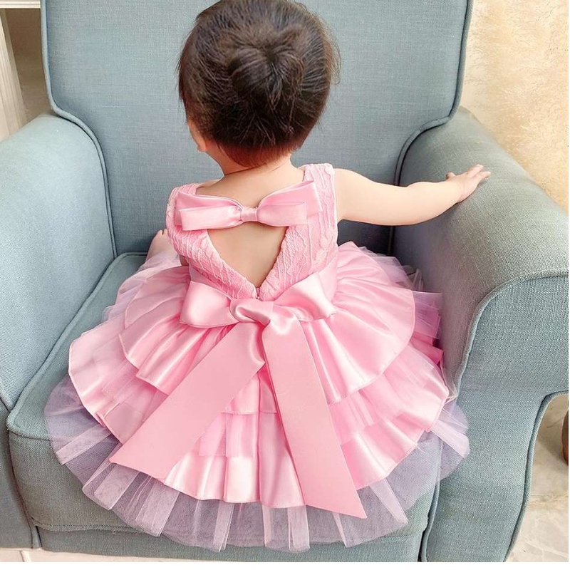 Baige Kids Dress Draite Plock Design для 0-2-й день рождения платье для вечеринки по случаю дня рождения