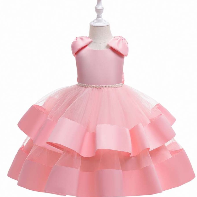 Baige White Flower Girl Dress Wedding Fairy Big Bow Bufpy Girl Princess платье