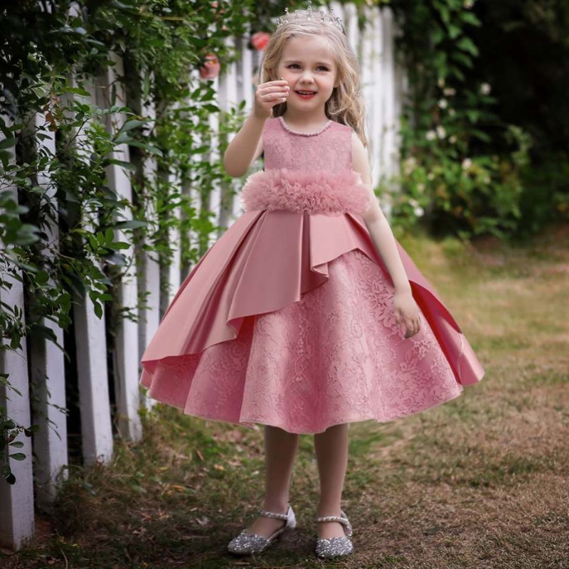 Baige Hot Sale Baby Girl Frock Frock Flower Girl Платье свадебная одежда свадебная бальная платье