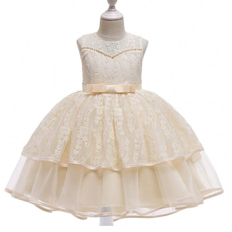 Baige Kids Clothing New Design Summer White Rooveless Girl \\ Wear Party Plord L5208