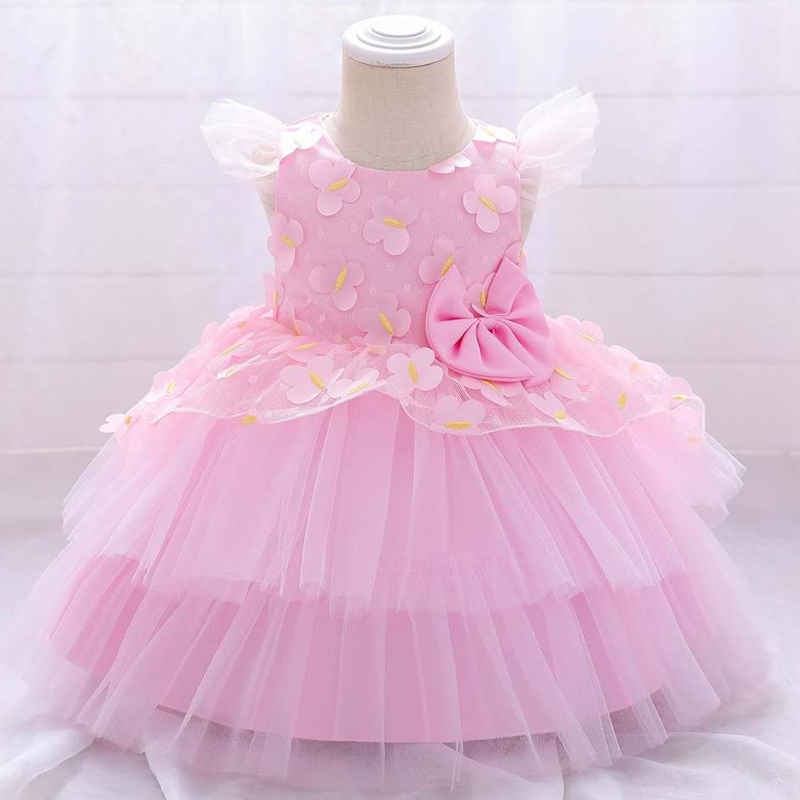 Baige Girls Frock Patterns Sweet Girl Ruffle Princess Little Girl День рождения красивая первая общинаn Платье L1991XZ