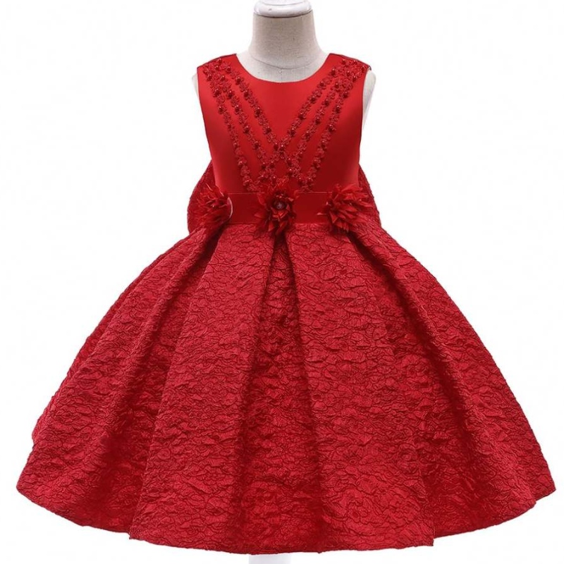 Baige New Design Flower Girls Dress Kids Wedding Вечерняя вечеринка для вечеринки выпускное выпускное выпускное платье