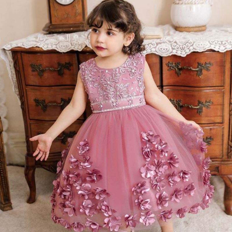 Baige Summer Floral Kids Dibs Girl Dress Farty Princess Wedding 1 год рождения день рождения для Baby N2103