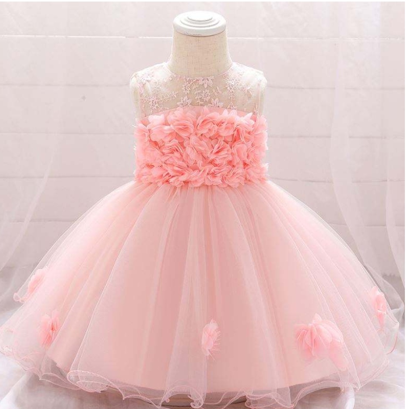 Baige New Frock Designs Girls \\ 'Clothing Newborn Flower Kids Party Wear Catching Dress L1920XZ