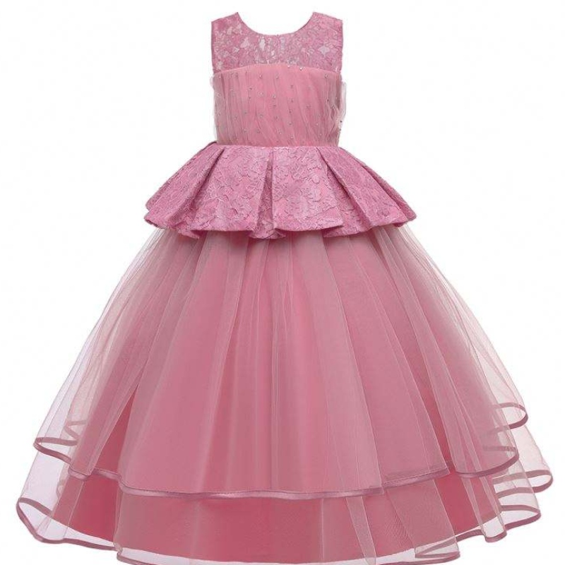 Baige Elegant Kids Long Dress Дети Дети Детские выпускные Длинные платья вечерние платья роскошные платья LP-275