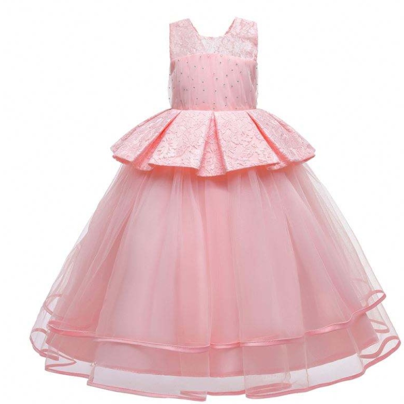 Baige Elegant Kids Long Dress Дети Дети Детские выпускные Длинные платья вечерние платья роскошные платья LP-275