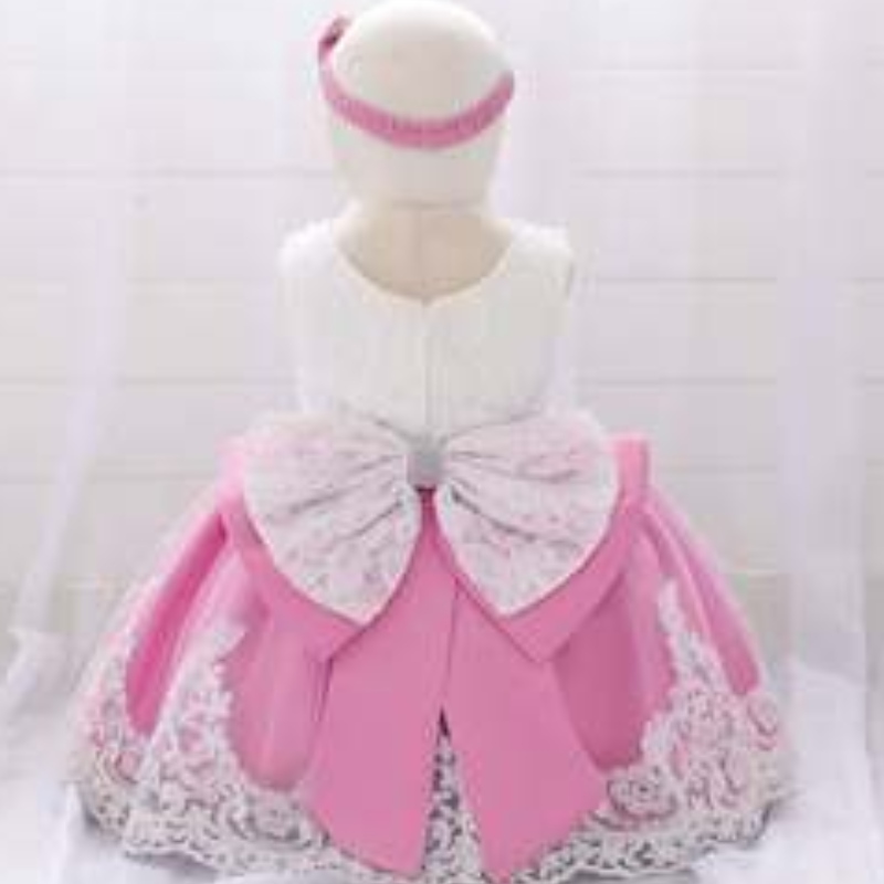 Baige White Baby Girl Party Платье 1 год вечеринки для девочек платье Frocklittle Princess Юбка с бесплатной полосой для волос