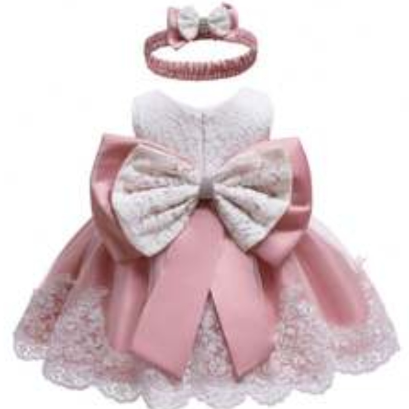 Baige White Baby Girl Party Платье 1 год вечеринки для девочек платье Frocklittle Princess Юбка с бесплатной полосой для волос