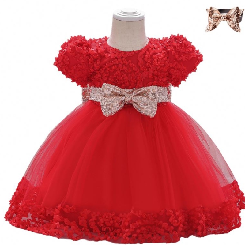 Baige New Design Design Digth Freling Dritethed Dritething Frongable Одежда для детей с Sequined Bow L1941XZ