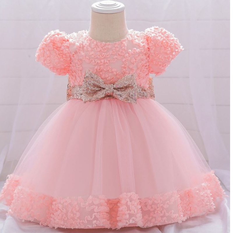 Baige New Design Design Digth Freling Dritethed Dritething Frongable Одежда для детей с Sequined Bow L1941XZ