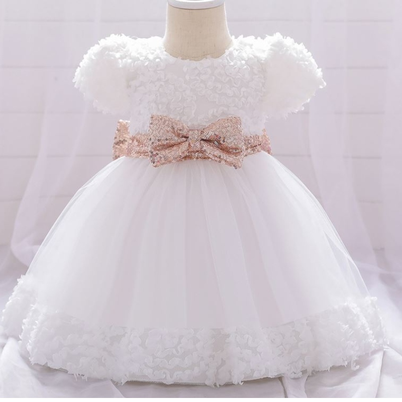 Baige New Design Design Digth Freling Dritethed Dritething Frongable Одежда для детей с Sequined Bow L1941XZ