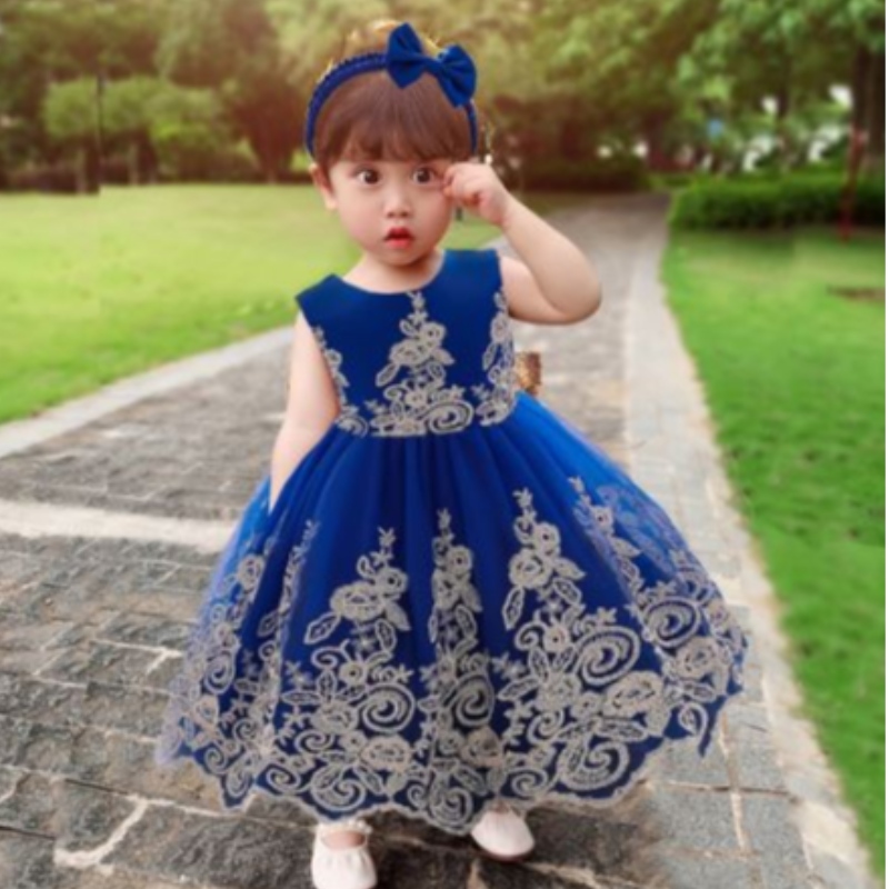 Baige New Lace Frock Kids Party Wear 0-6-летняя девушка для вечеринки по случаю дня рождения Balling Party L2023XZ