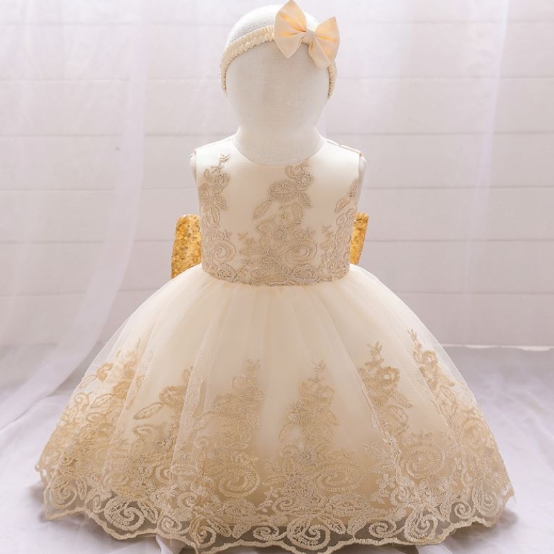 Baige New Lace Frock Kids Party Wear 0-6-летняя девушка для вечеринки по случаю дня рождения Balling Party L2023XZ