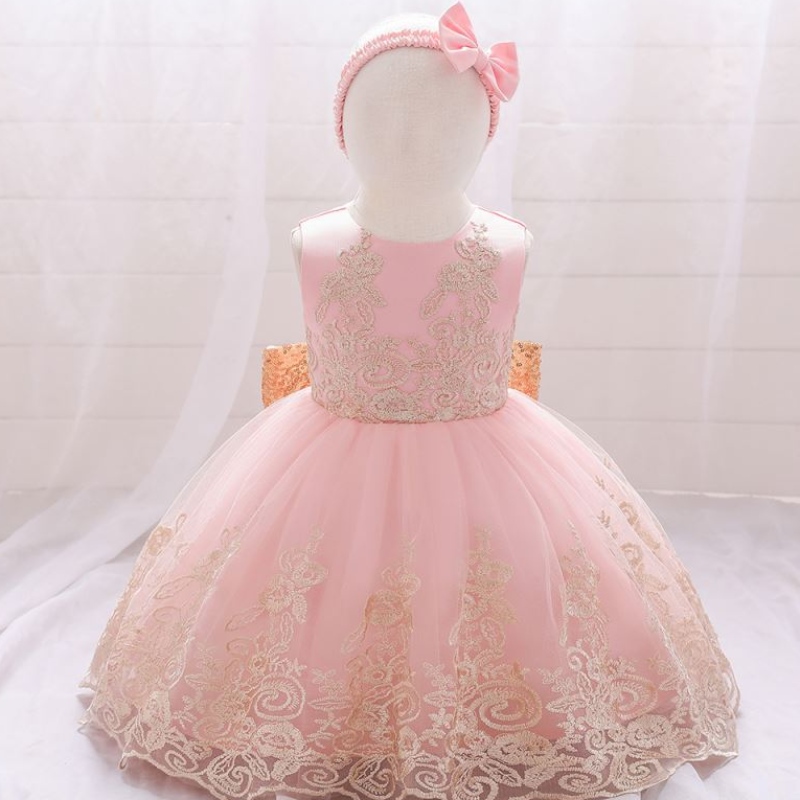 Baige New Lace Frock Kids Party Wear 0-6-летняя девушка для вечеринки по случаю дня рождения Balling Party L2023XZ