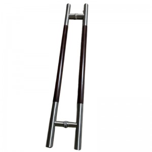 SS-039 Современная деревянная ручка с двусторонней ручкой в ​​стиле лестницы, стеклянная ручка стекла из нержавеющей стали