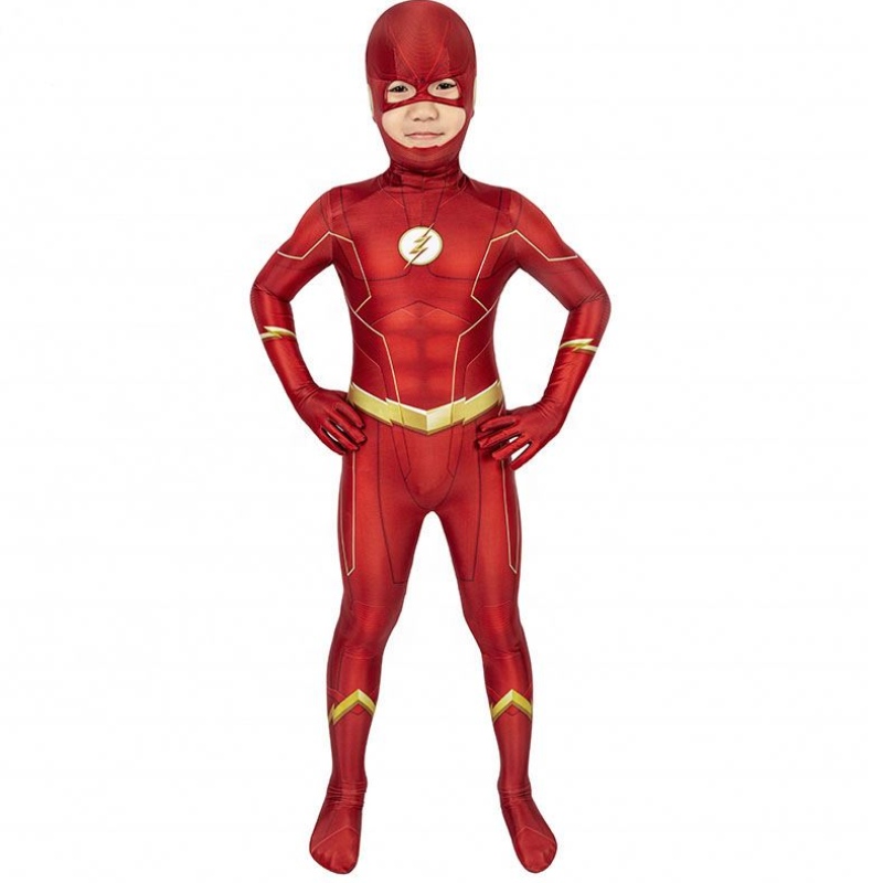 Заводская прямая распродажа Флэш -сезон 5 Barry Allen Kids Superhero Costumes колготки и костюмы косплей