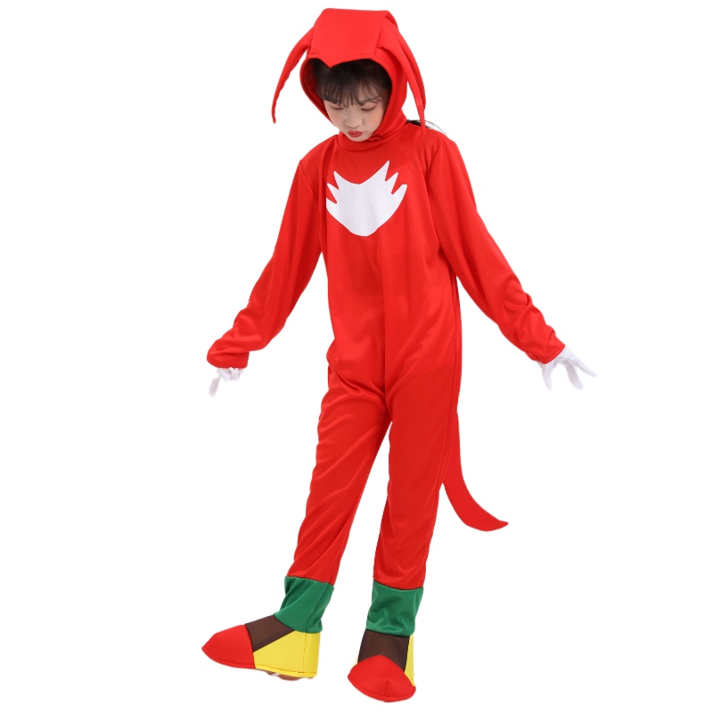 Костюм Red Sonic Cosplay для детей Halloween Party Sonic Ratsuit