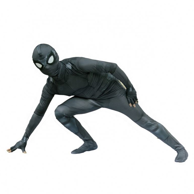 Новый стиль черный супергерой Zentai костюм для Хэллоуина телевидения&movie Cosplay Black Spider Man Costume с маской для лица для детей&adults