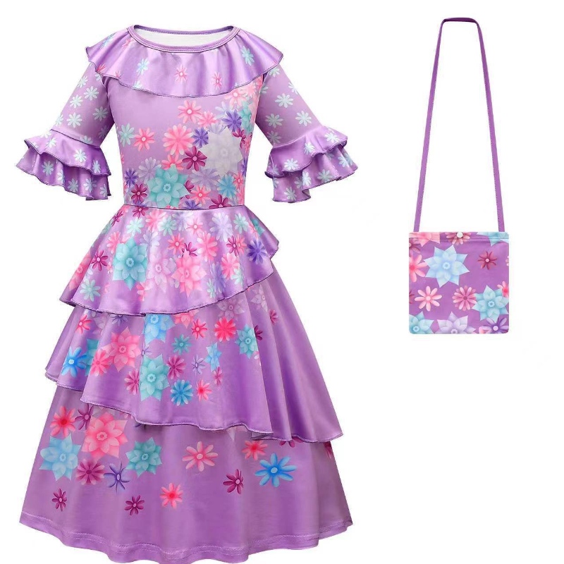 3-12-летние костюмы для девочек платье для вечеринки Encanto Cosplay Kid Dress