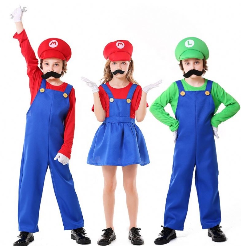 Hot Halloween Cosplay Louis Game Stage Costumes Plumber Complumber Child Super Mario Bros Костюмы