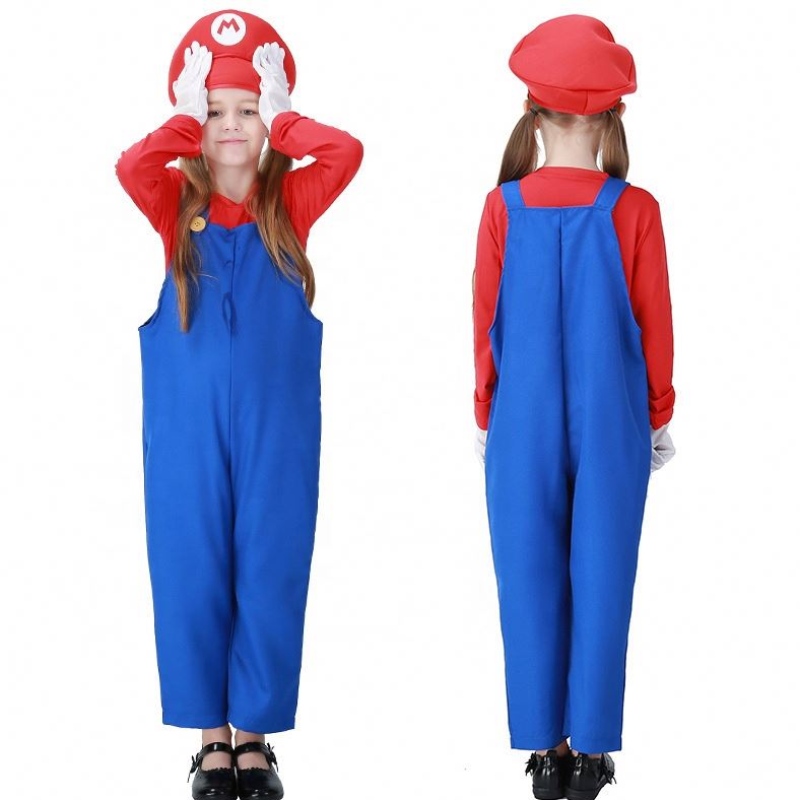 Hot Halloween Cosplay Louis Game Stage Costumes Plumber Complumber Child Super Mario Bros Костюмы