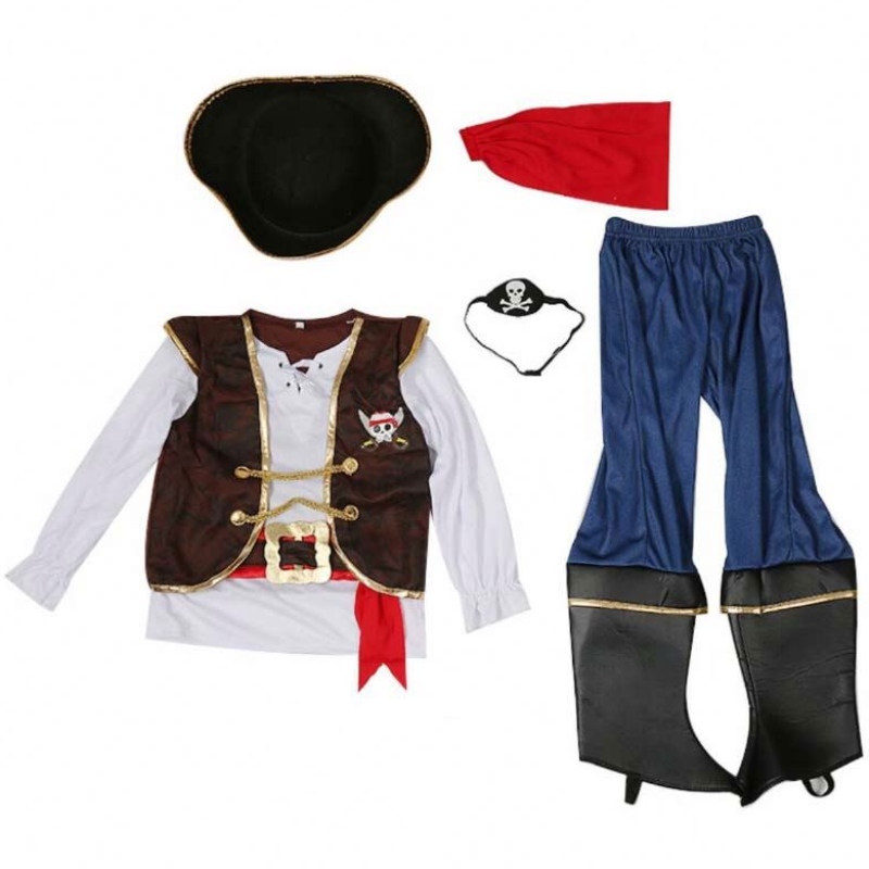 Deluxe Halloween Cosplay Set Kids Boys Pirate Costume для детей с шляпой DGHC-080