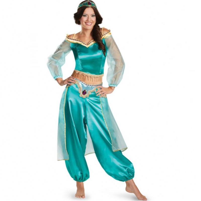 Game Uniforms Europe и Соединенные Штаты Костюмы на Хэллоуин косплей сексуальный Aladdin Magic Lamp Jasmine Princess платье