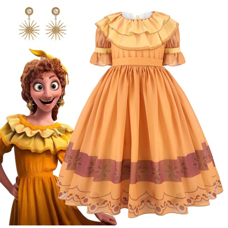 Baige Kids Cosplay Encanto Pepa Movie Costumes Дети Fancy Girl Princess Princess День рождения вечеринка Pepa Prand Up