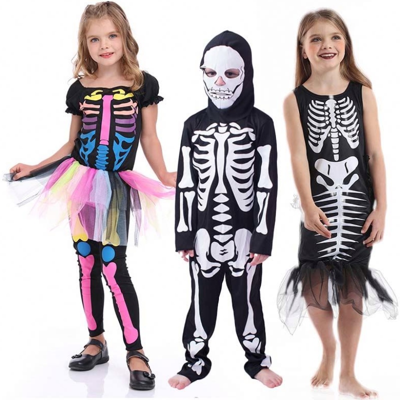 Halloween Fearsome Dress Up Skeleton Girl Boy Boy Kones Costume HCVM-002