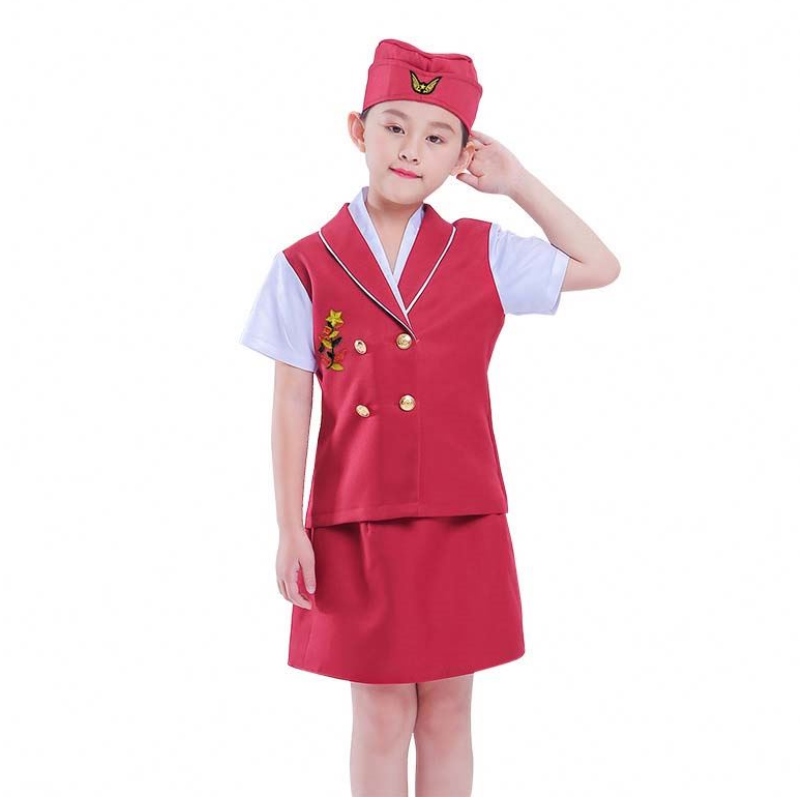 Carnival Party Costume Kids Girls Halloween Lighteart Airline Airline Costume HCBC-023