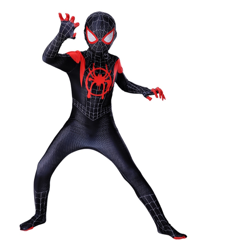 Новый Майлз Моралес далеко от домашнего косплея костюм Zentai Spiderman костюм супергерой боди -костюм для детей для детей.