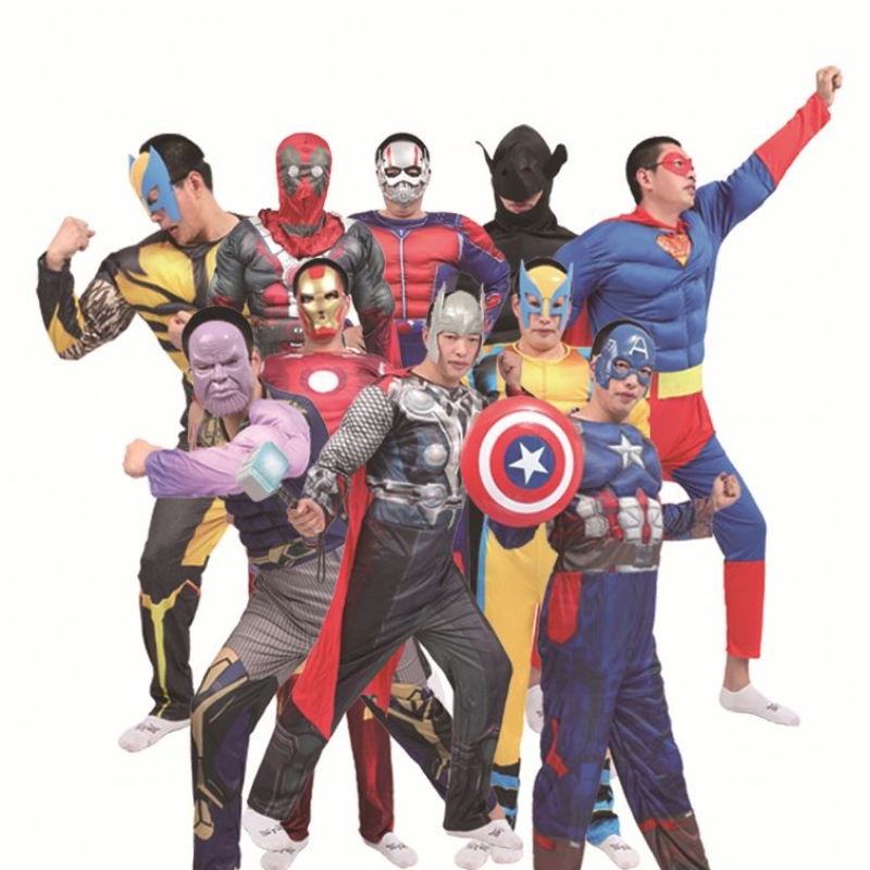 Ironman Super Man Clothing Spider Bat Man Thor Captain для взрослых мускулисты