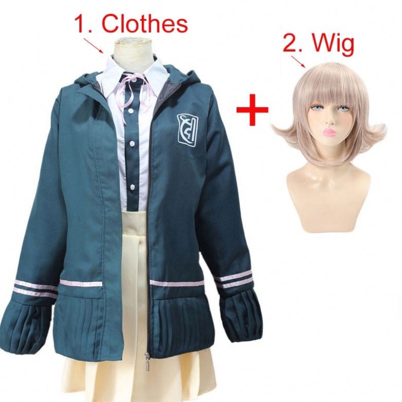 Учащиеся старших классов униформа аниме Danganronpananami Chiaki Cosplay Costum
