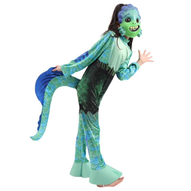 Новый стиль Kids Movie Sea Monster Cosplay Prombsuit Boys Luca Halloween Costumes для детей