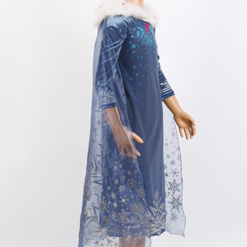 Горячая распродажа подлинная эльза принцесса платье дети Elsa Cosplay Costum