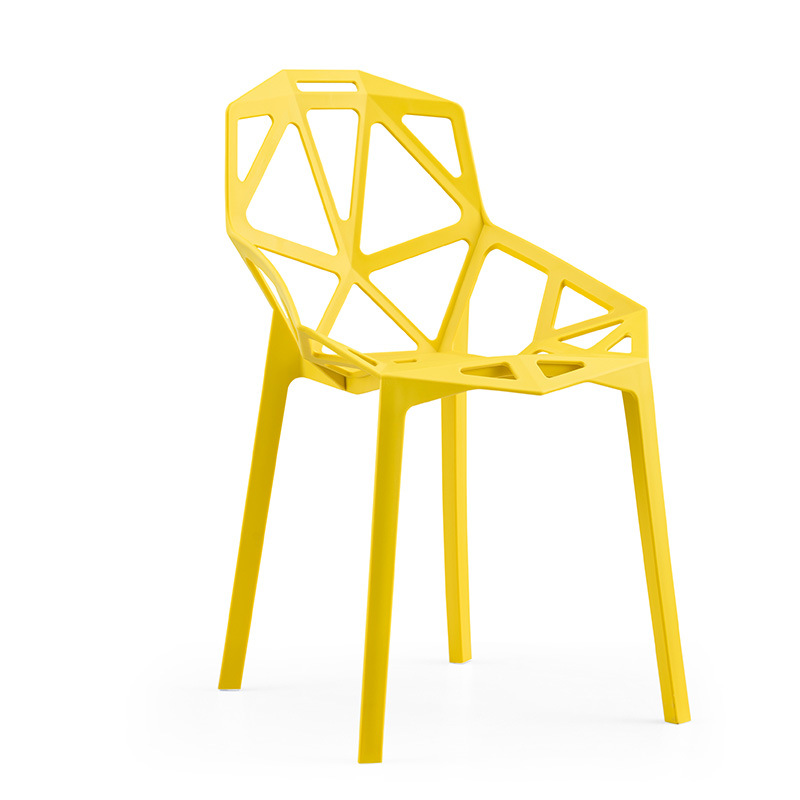 Для внутреннего открытого простого дизайна современный вид изогнутые пластиковые обеденные стулья
