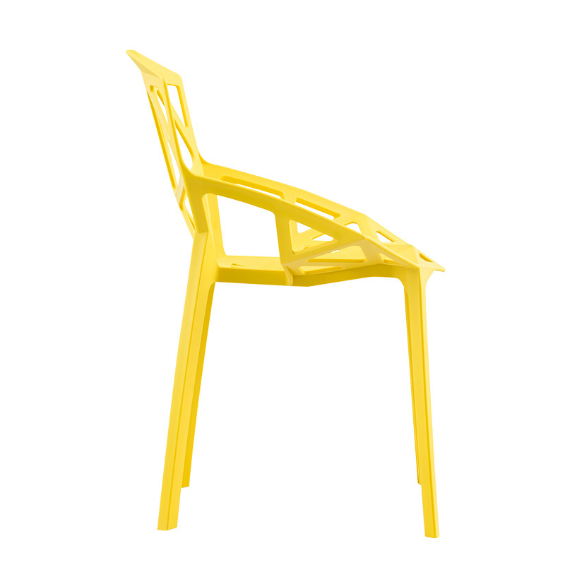 Для внутреннего открытого простого дизайна современный вид изогнутые пластиковые обеденные стулья