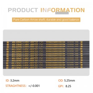 Elongarrow 32 дюймы 3,2 мм высокого модуля с валом стрелка из углеродного волокна для лучников
