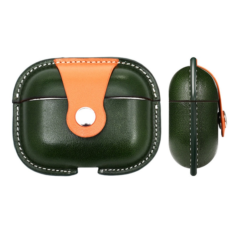 Новый Apple Airpods Pro2 защитный корпус, военный зеленый цвет, соответствующий телячьей кожи.