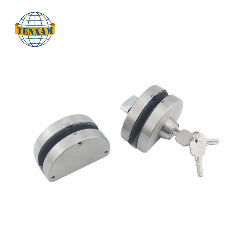 Коммерческое безрамное стекло до стекла Двойное качание скольжение с клавишами из нержавеющей стали.