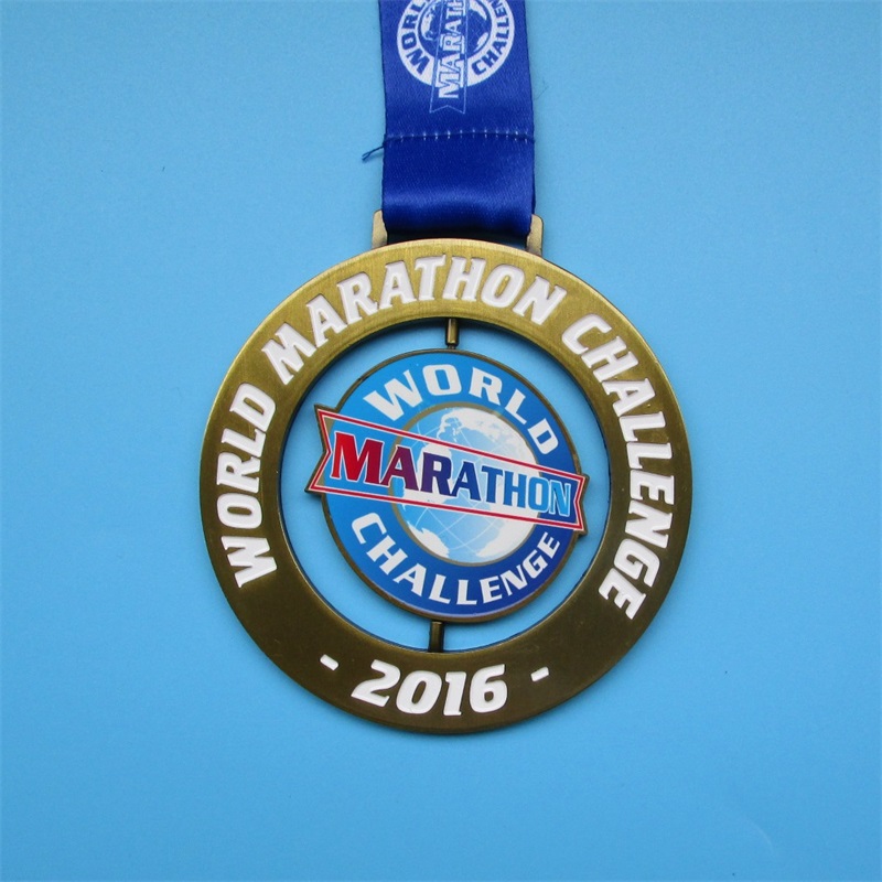 Пользовательский дизайн World Marathon Challenge Spin Medal