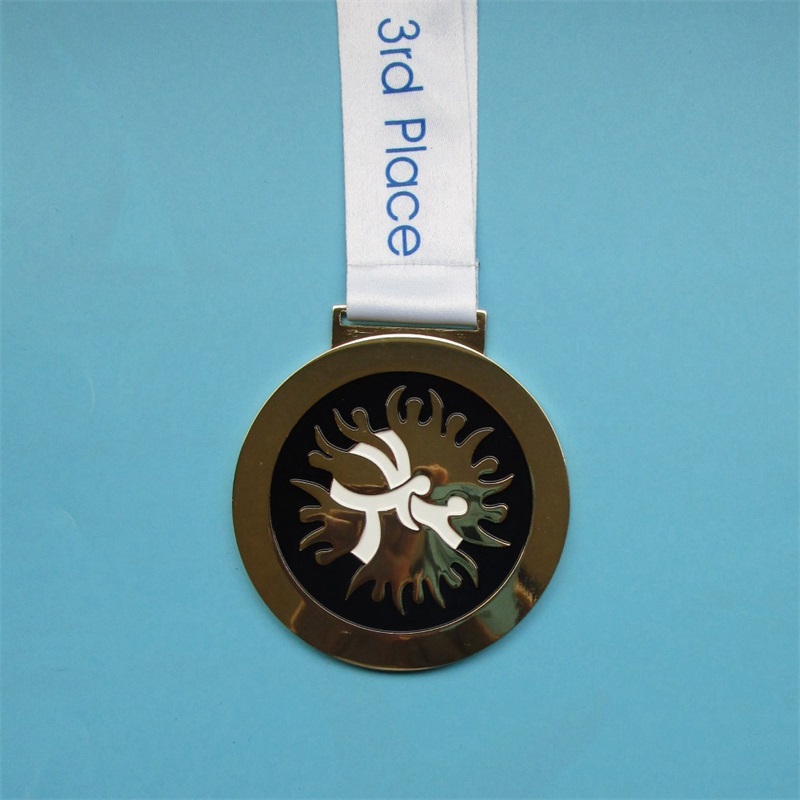 Цинковые сплавные металлические медали и трофеи сувенирные подарочные золотые медали спорт с лентой