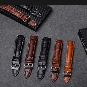 Кожаный ремешок, дышащий, модный и долговечный ремешок для часов для яблока, Samsung, Huawei и Xiaomi, 12 мм, 14 мм, 16 мм, 18 мм, 20 мм